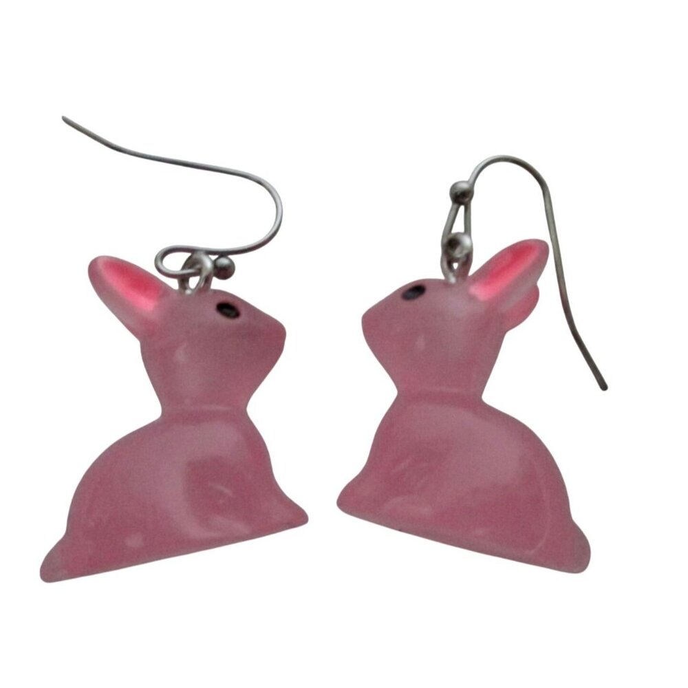 New Easter Bunny Rabbit Earrings on Stainless Hooks - Cute Animal Jewelry Gift